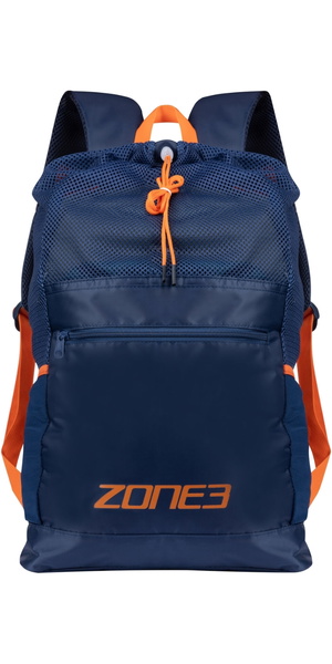 2026 ZONE3 Mochila Grande De Malla Para Entrenamiento SA25LMTB103 - Navy / Naranja